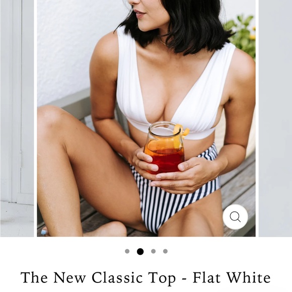 Londre Set - New Classic Bikini Top & High Leg Scrunch Bottom - Flat White - Picture 2 of 6